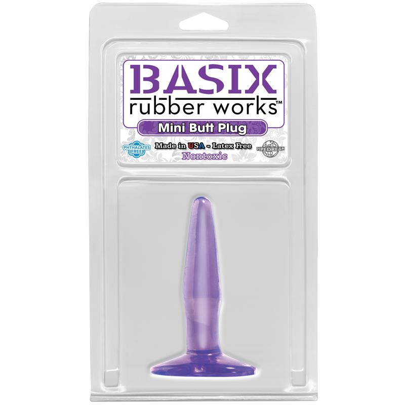 Basix Rubber Works  Mini Butt Plug - Color Púrpura