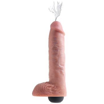 King Cock  11" Squirting Cock w/ Balls-Flesh