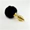 Gold Spiral Plug+Pompon-Black