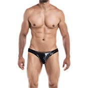 Slip Bikini de Corte Bajo Provocative Negro Skai