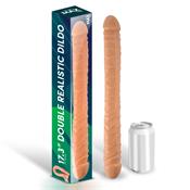 Trent Double Realistic Dildo Flesh 17,3" - 44 cm