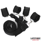 Long Velvet Bed Bondage Restraints Adjustable