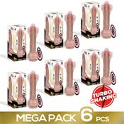 Pack de 6 Tiberio Realistic Turbo Shaking Dildo with Thrusting, 360º Rotation, and Remote Control