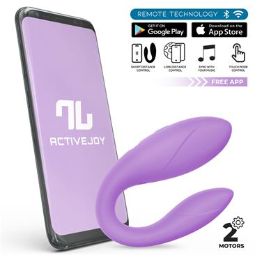 Vibrating Couple Toy with App USB Silicone Lavendr