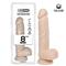 Dildo Dual Layer Silicone 8.25" White