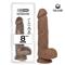 Dildo Dual Layer Silicone 8.25" Brown