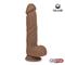 Dildo Dual Layer Silicone 8.25" Brown