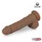 Dildo Dual Layer Silicone 8.25" Brown