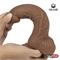 Dildo Dual Layer Silicone 8.25" Brown