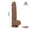 Dildo Dual Layer Silicone 8.25" Brown