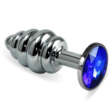 Silver Spiral Plug-Darkblue