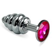 Plug Anal en Espiral Rosebud con Joya Fuchsia