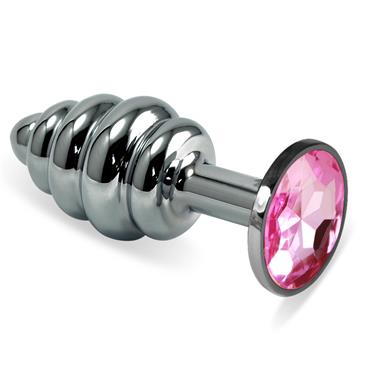 Silver Spiral Plug-Pink