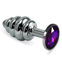 Silver Spiral Plug-Purple