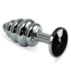 Silver Spiral Plug-Black