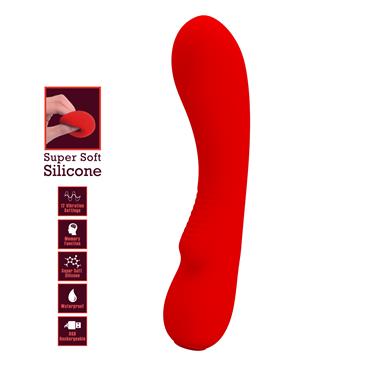 Prescott Vibrator USB Silicone Red Clave 25