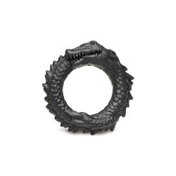 Black Caiman Silicone Cock Ring Black