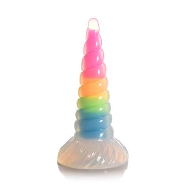 Luminescent Rainbow Silicone Dildo