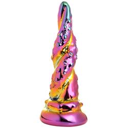 Enchanting Rainbow Glass Dildo Yellow &amp