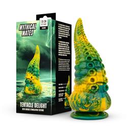 Tentacle Delight Green and Yellow Dildo 22.4 cm - 8.8"