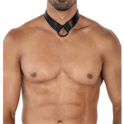 BL4CK08 C-Ring Body Collar Blackleatherlike-OS