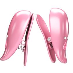 Leaf Vibrating Nipple Clamps Pink CL70