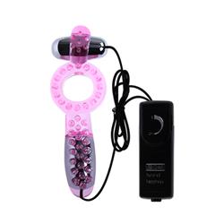 Stretchy ring with doulbe vibrators,  multi-speed,