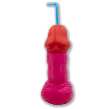 Vaso Pene Plastico Fuscia 500ml