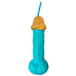 Penis-shaped cup Blue 500 ml