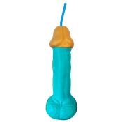 Penis-shaped cup Blue 500 ml