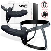 Arnés Strap-on con Dildo Hueco Silicona Premium Talla L Negro