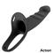 Hollow Dildo Strap-On Solid Silicone Size L Black