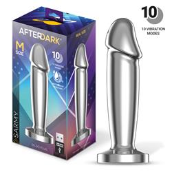 Sarmy Vibrating Dildo Plug M Size Chromed