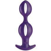 B Balls Duo butt Plug Anal with weight White/Dark Violet