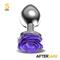 Silver Anal Plug with Purple Rose S