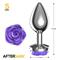 Silver Anal Plug with Purple Rose S