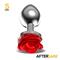 Silver Anal Plug with Red Rose S