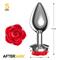 Silver Anal Plug with Red Rose S