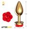 Gold Anal Plug with Red Rose S