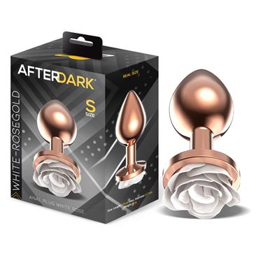 Rose Gold Anal Plug with White Rose S