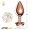 Rose Gold Anal Plug with White Rose S