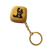 Golden Position Dice Keychain