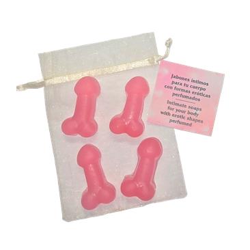 4 Mini Jabones Pene Rosa