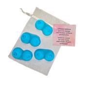 Set of 4 Scented Mini Soaps in the Shape of a Blue Breast