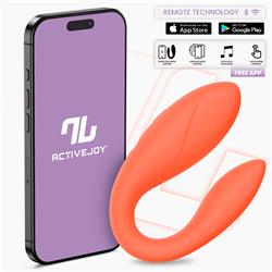 Vibrating Couple Toy with App USB Silicone Salmon