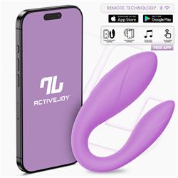 Vibrating Couple Toy with App USB Silicone Lavendr