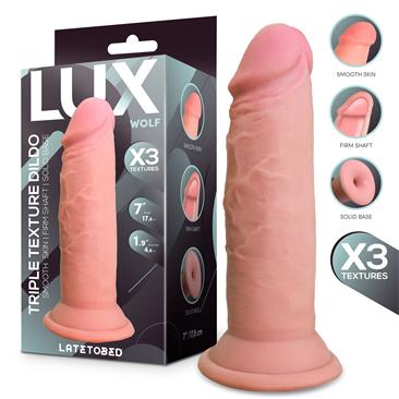 Wolf Triple Texture Dildo 7" Skin Colour TPE Cl.24