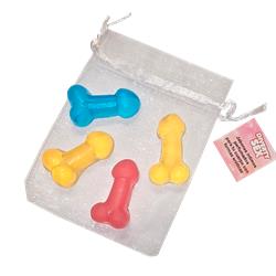 4 Mini Jabones Pene Colores