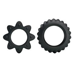 Flowering Cock Ring Set Silicone Black cl 200