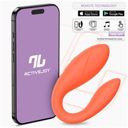 Vibrating Couple Toy with App USB Silicone Salmon